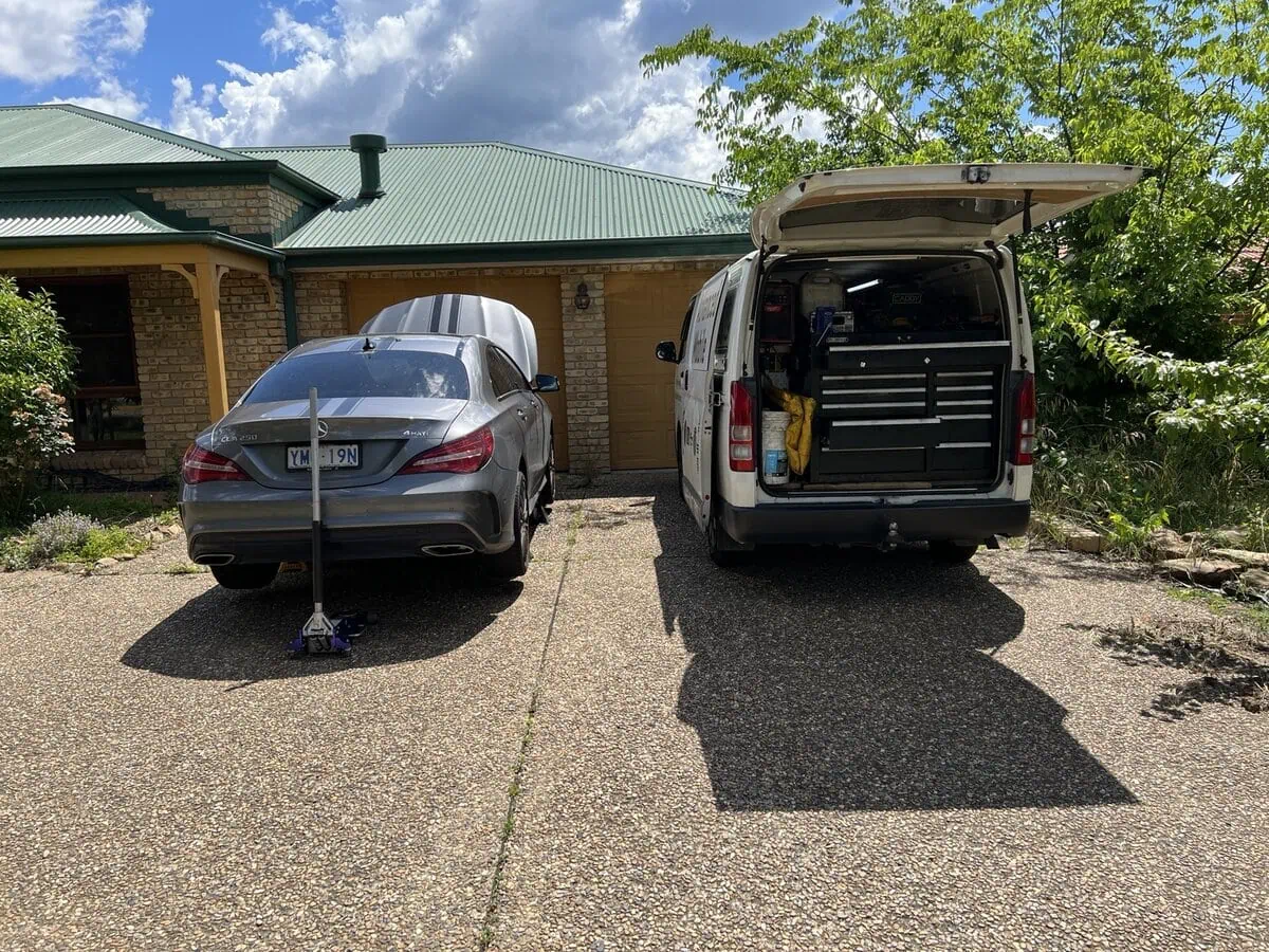 Mercedes CLA250 AMG package service and full brake replacement in Kambah Canberra