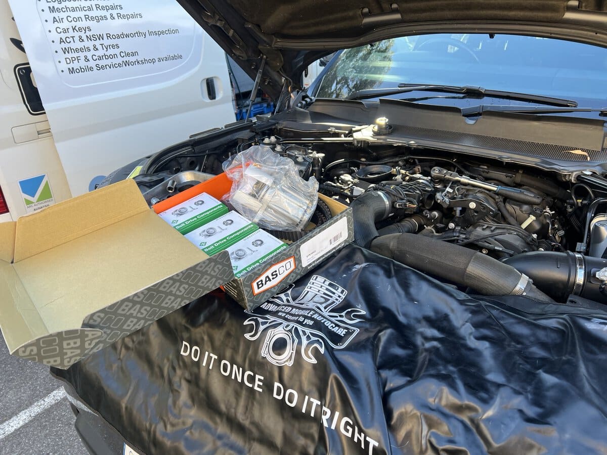 Range Rover Sport service and timing belt replacement completed by mobile mechanic in Canberra