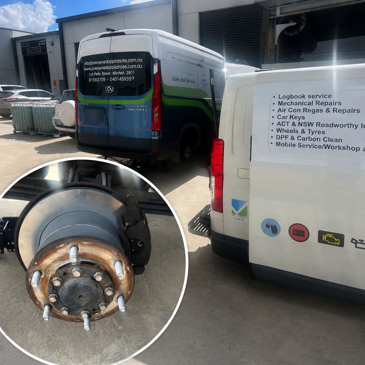 Brake replacement work on an LDV Deliver 9