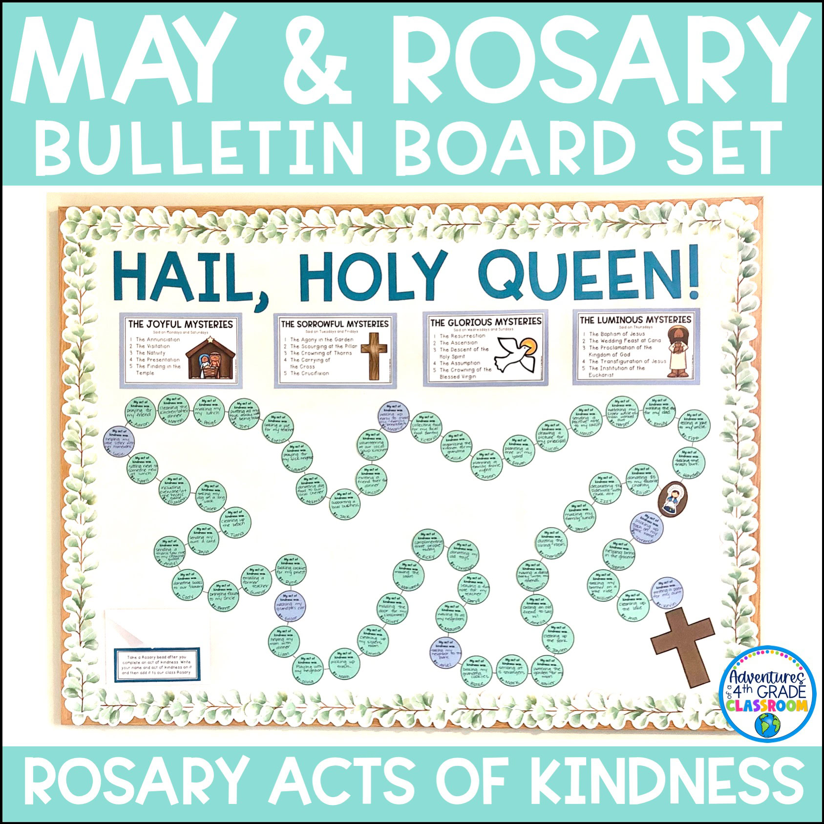 May Bulletin Board Set | Rosary & Mary