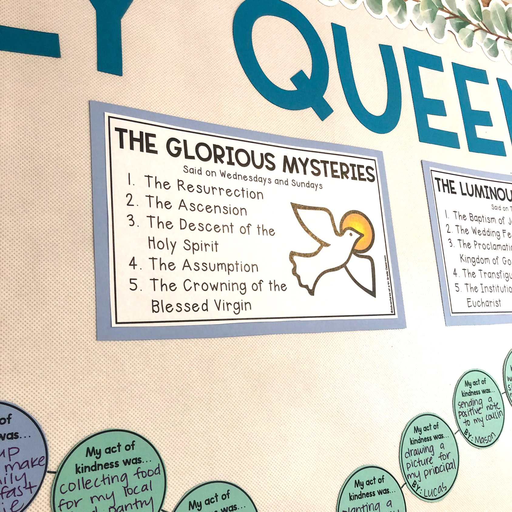 May Bulletin Board Set | Rosary & Mary - Image 4