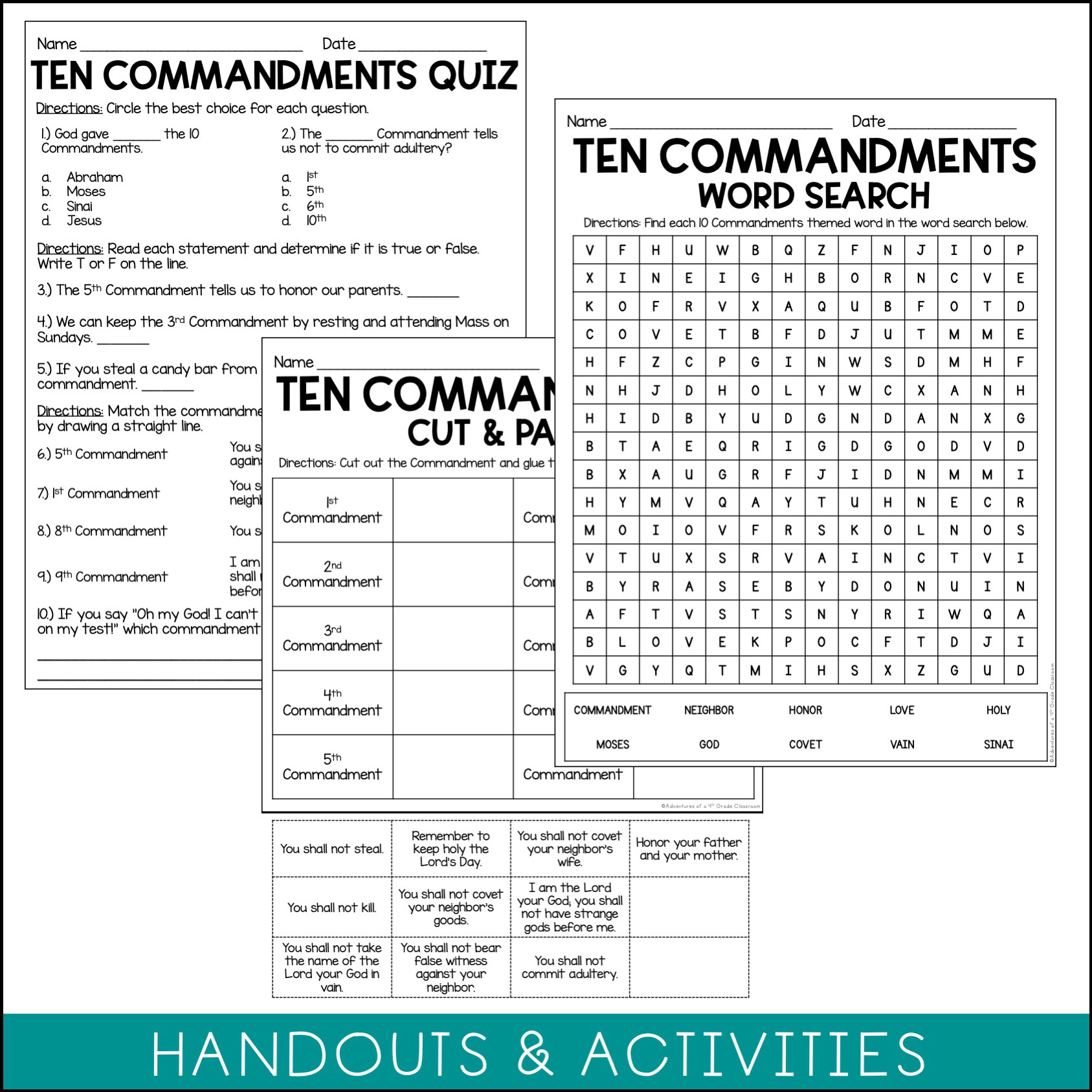 10 Commandments Posters & Activities - Image 2
