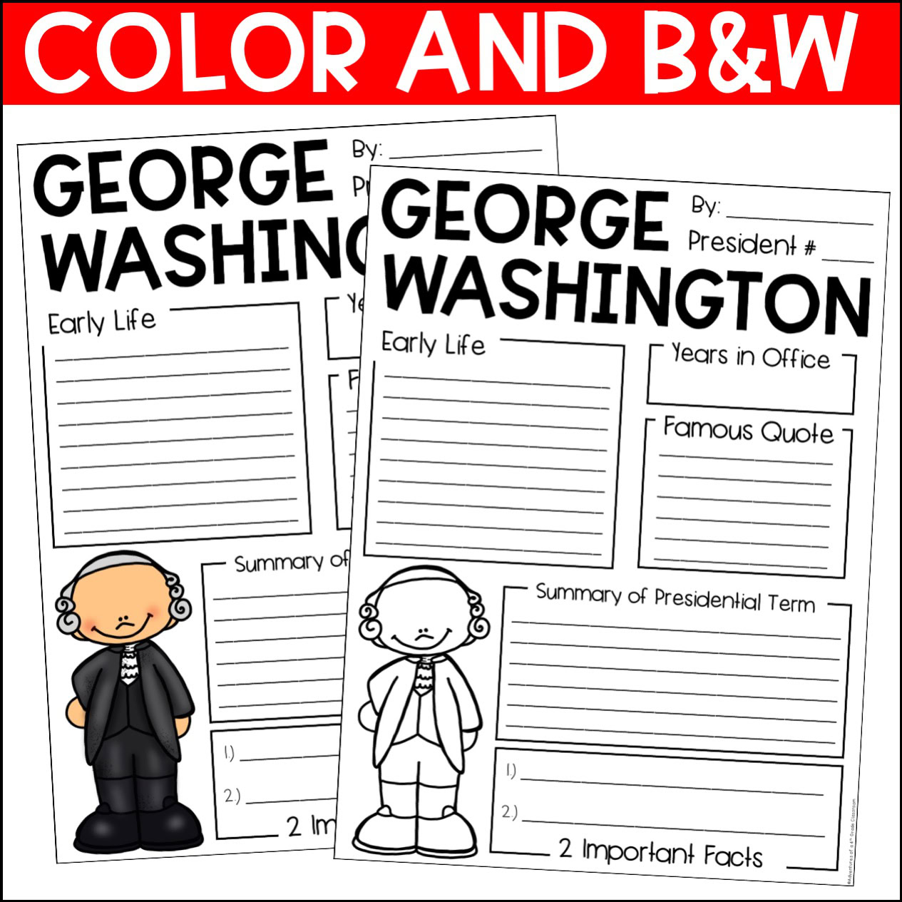 US President Biography Report Templates | Presidents' Day - Image 3