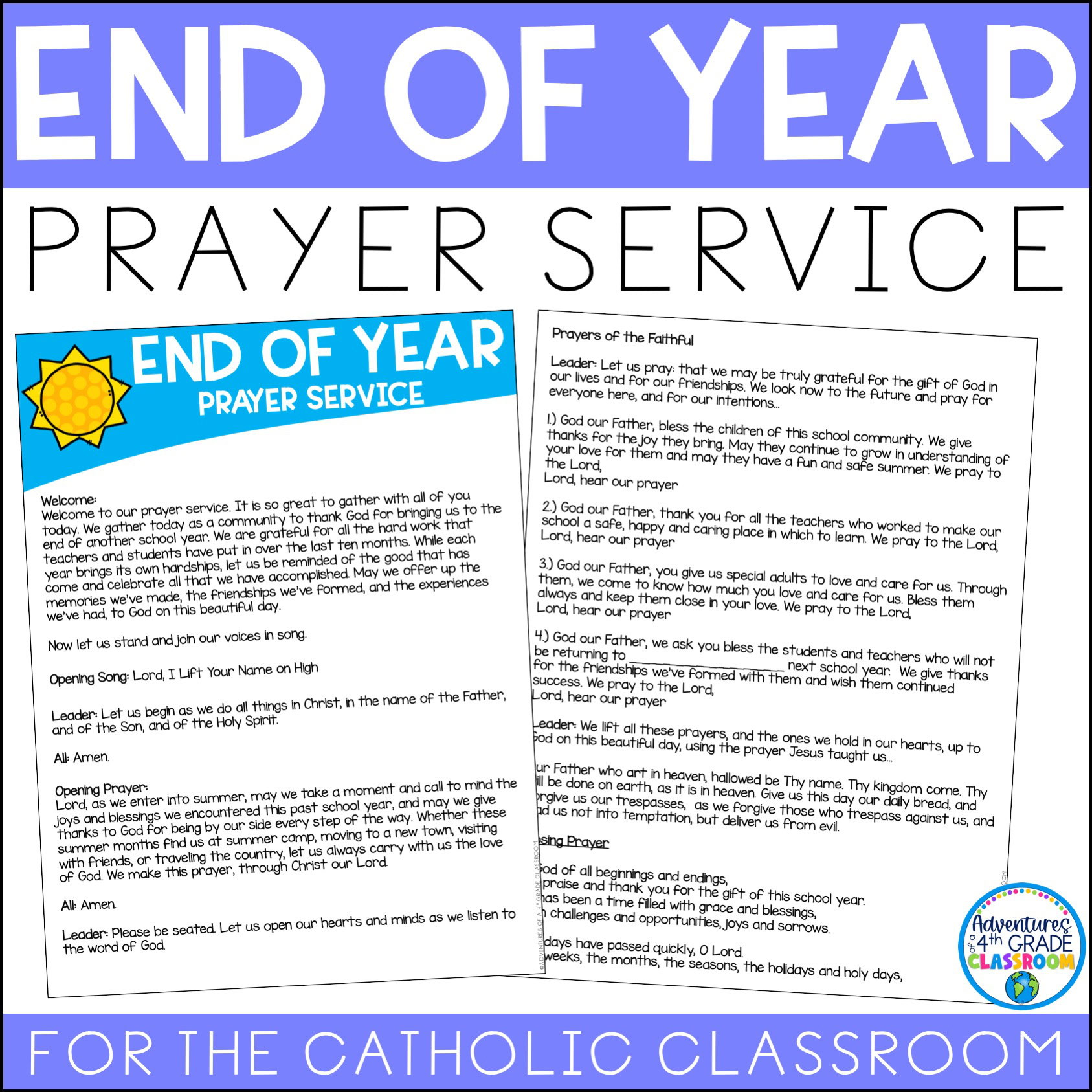End of Year Prayer Service | Catholic