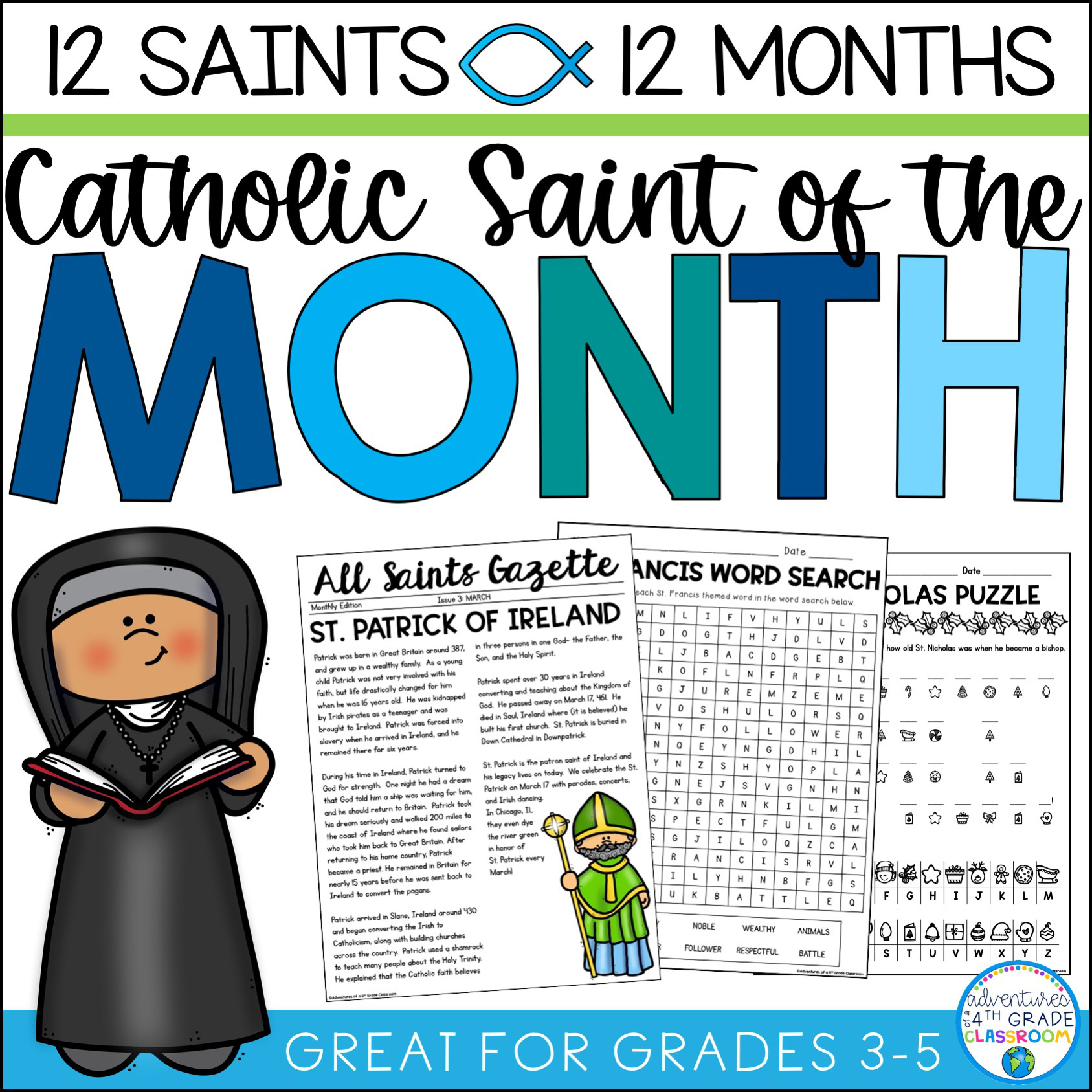 Catholic Saints Biography & Activities | 12 Saints, 12 Months