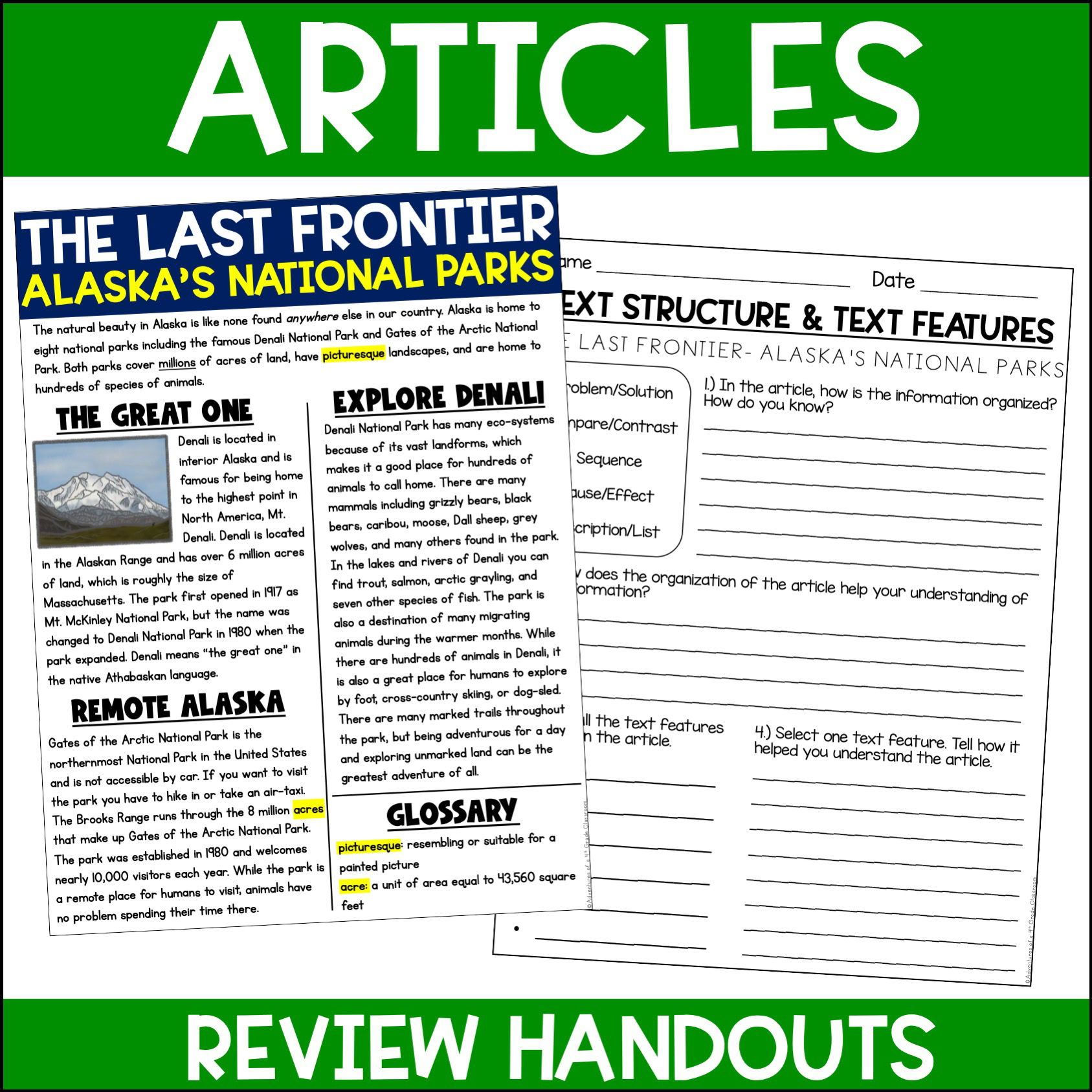 Non-Fiction Text Structure and Text Features | National Parks - Image 3