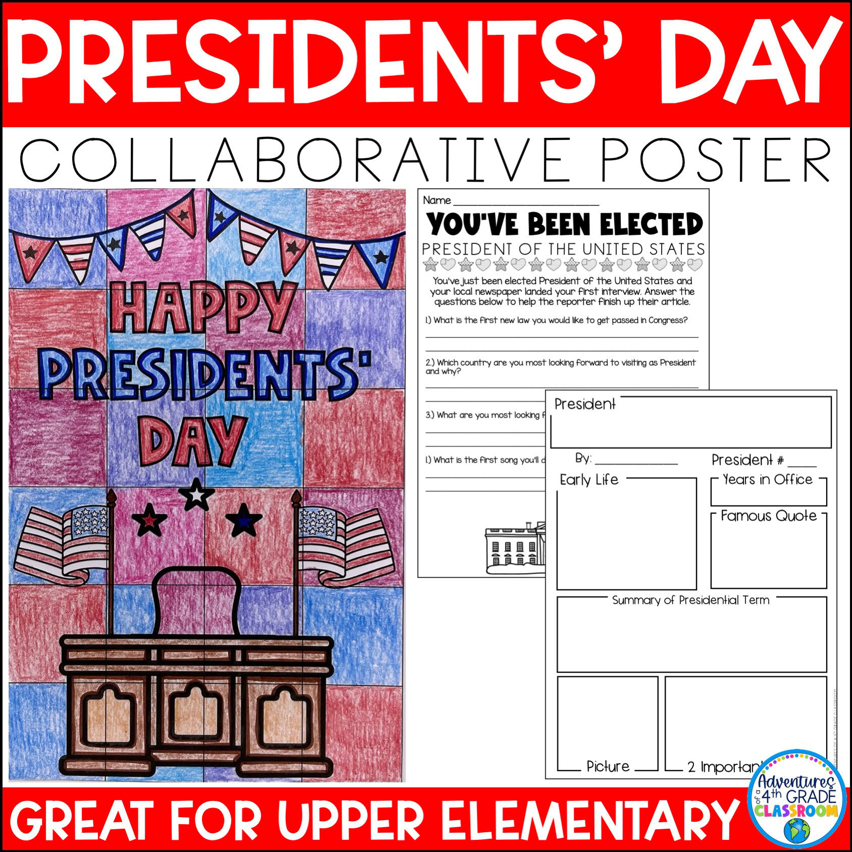 Presidents' Day Collaborative Poster