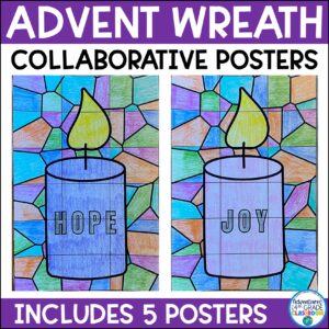 Advent Wreath Candles Collaborative Coloring Posters Activity