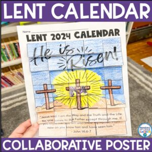 Lent Reflection Calendar Activity & Collaborative Poster for Ash Wednesday