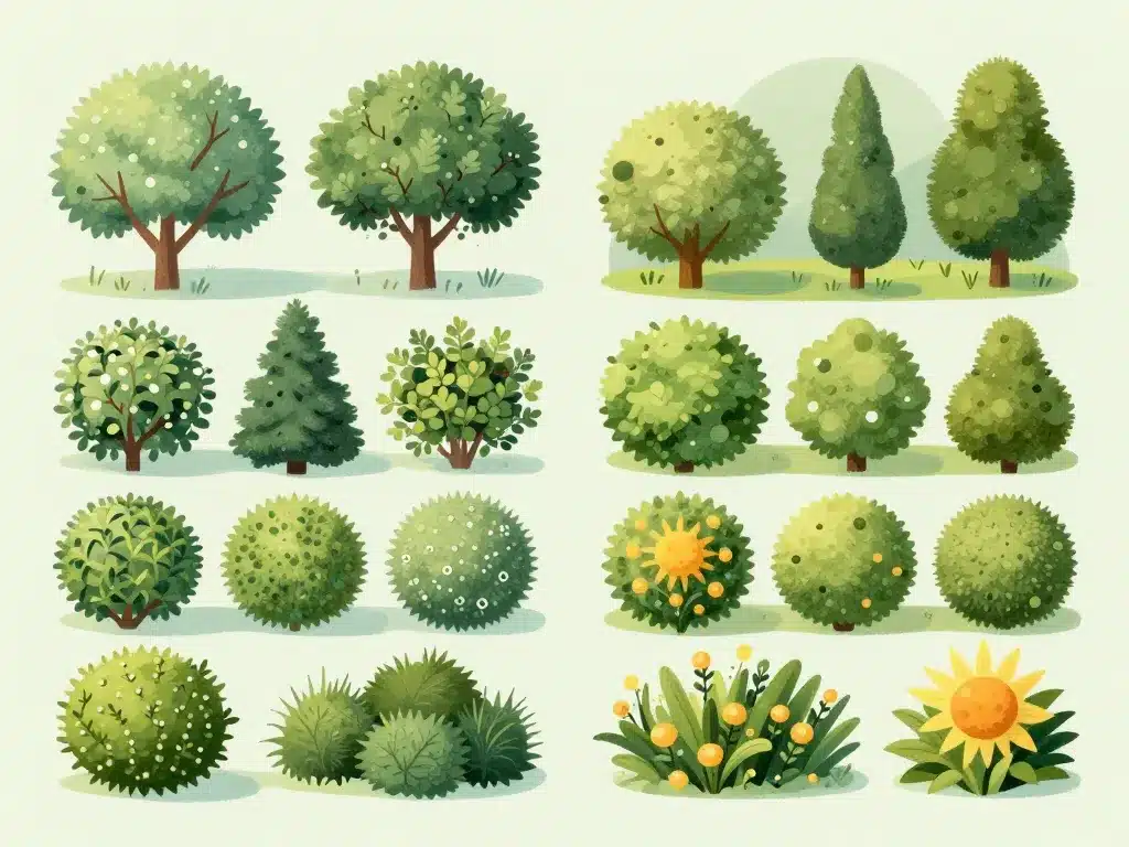 Différents types d'arbuste boule selon climat et exposition