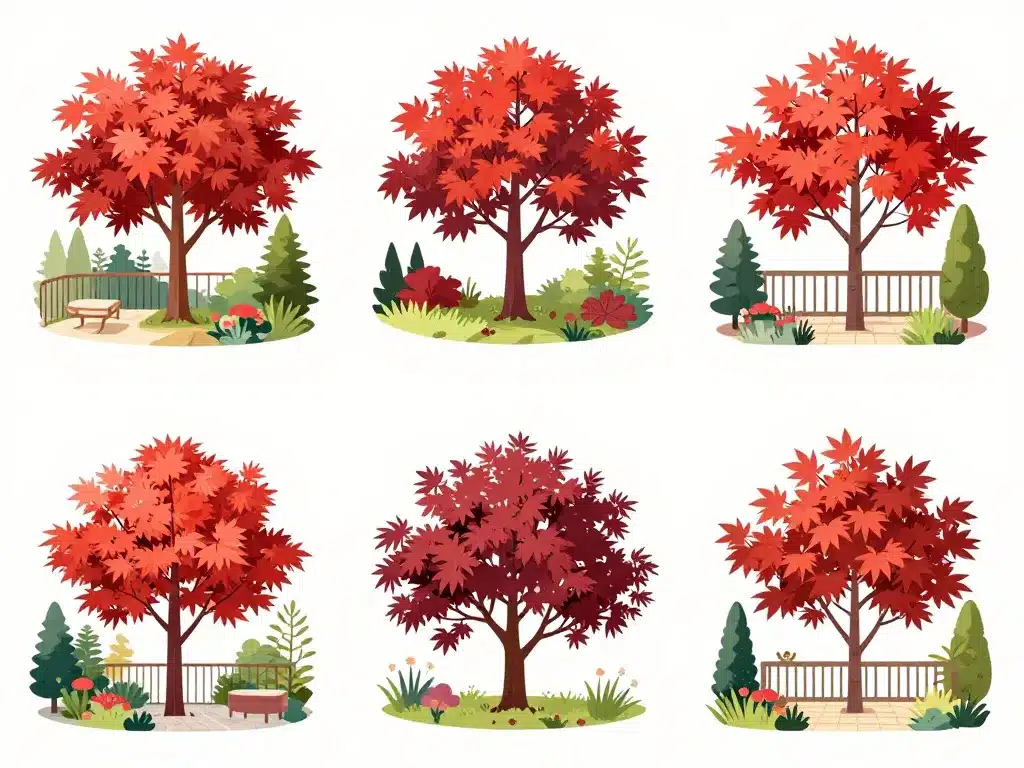 erables rouges japon différentes variétés et formes