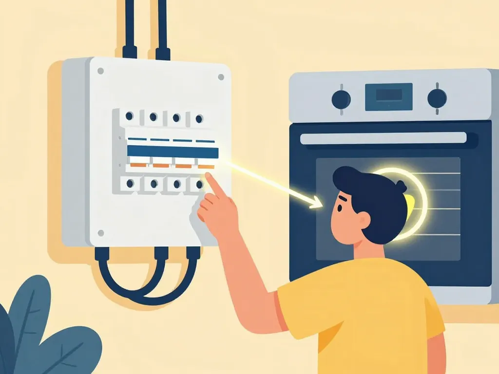 vérification alimentation four ne chauffe plus après coupure de courant panneau cables
