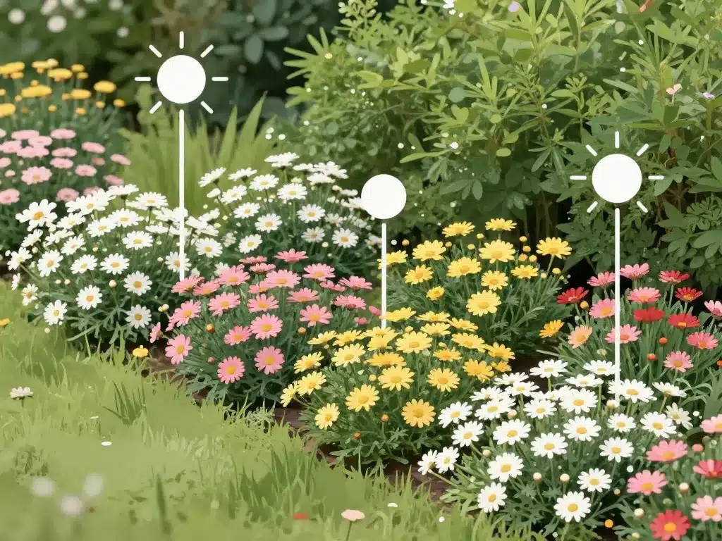Marguerite couleurs composition harmonieuse massif balcon