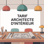 illustration moderne sur le tarif architecte d'intérieur