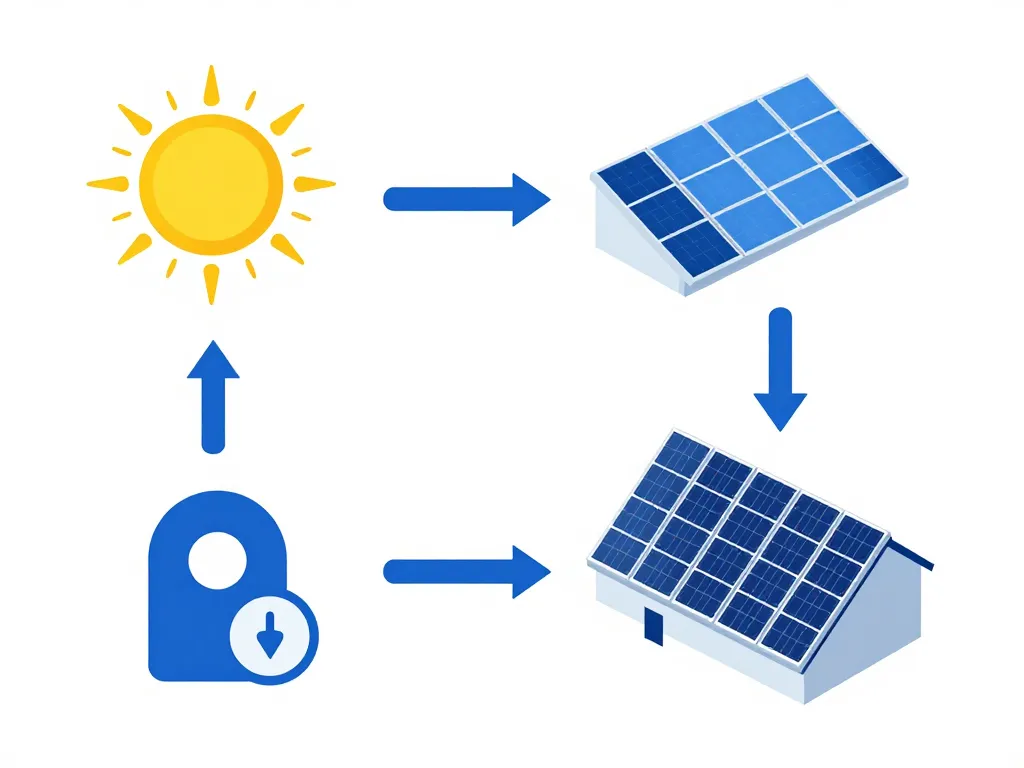 schéma calcul nombre de panneaux photovoltaïques pour 10000 kw