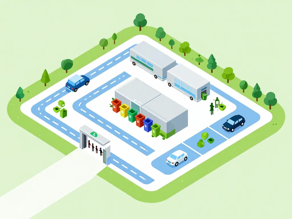 Plan d'accès et zones tri déchetterie Donges