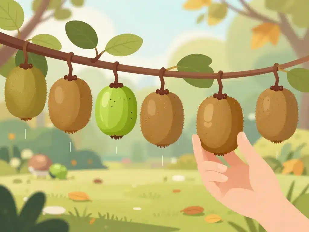 Quand ramasser les kiwis, diagramme étapes maturité