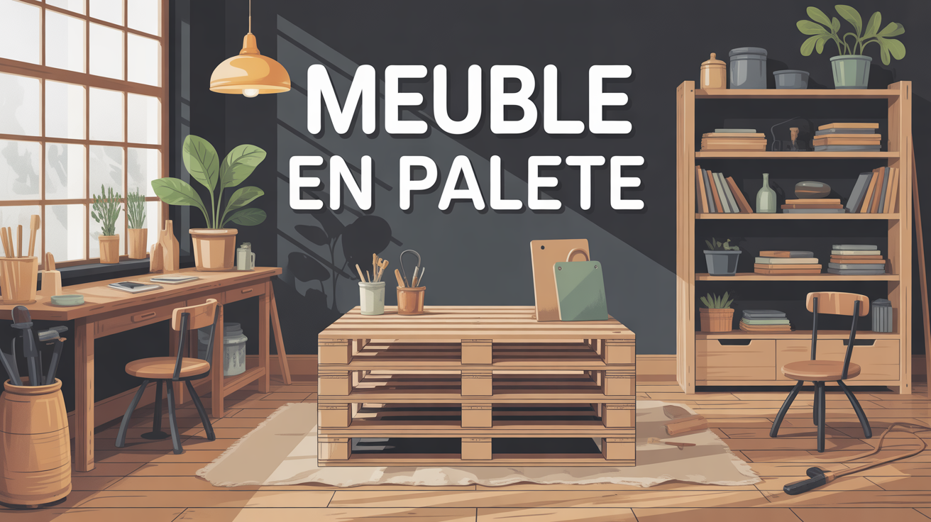 fabriquer meuble palette illustration atelier