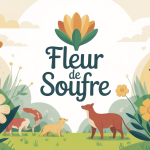 Fleur de soufre illustration peau jardin animaux