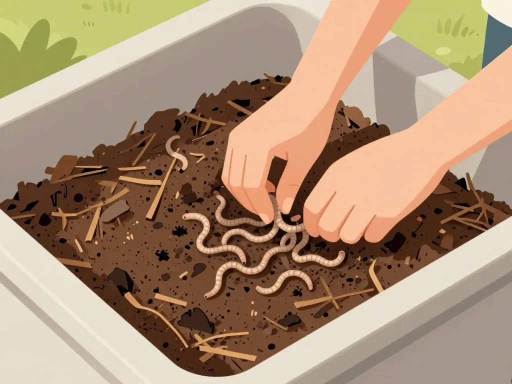 mise en place vers de terre compost dans bac étape par étape