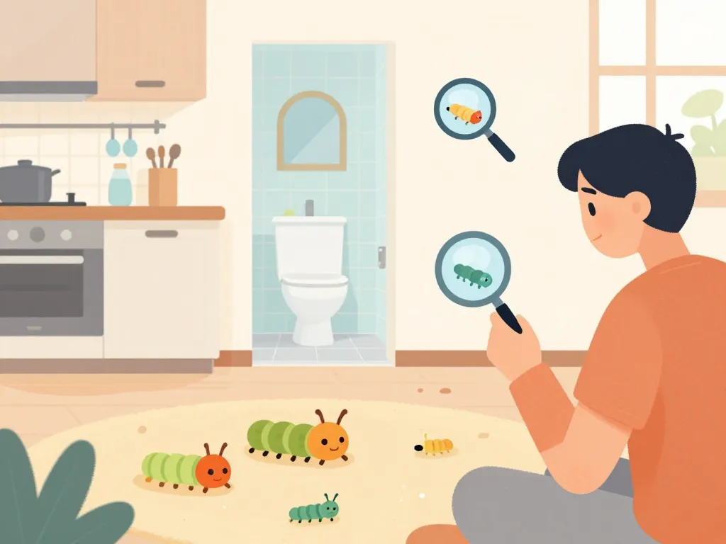 Identifier larve maison différentes zones