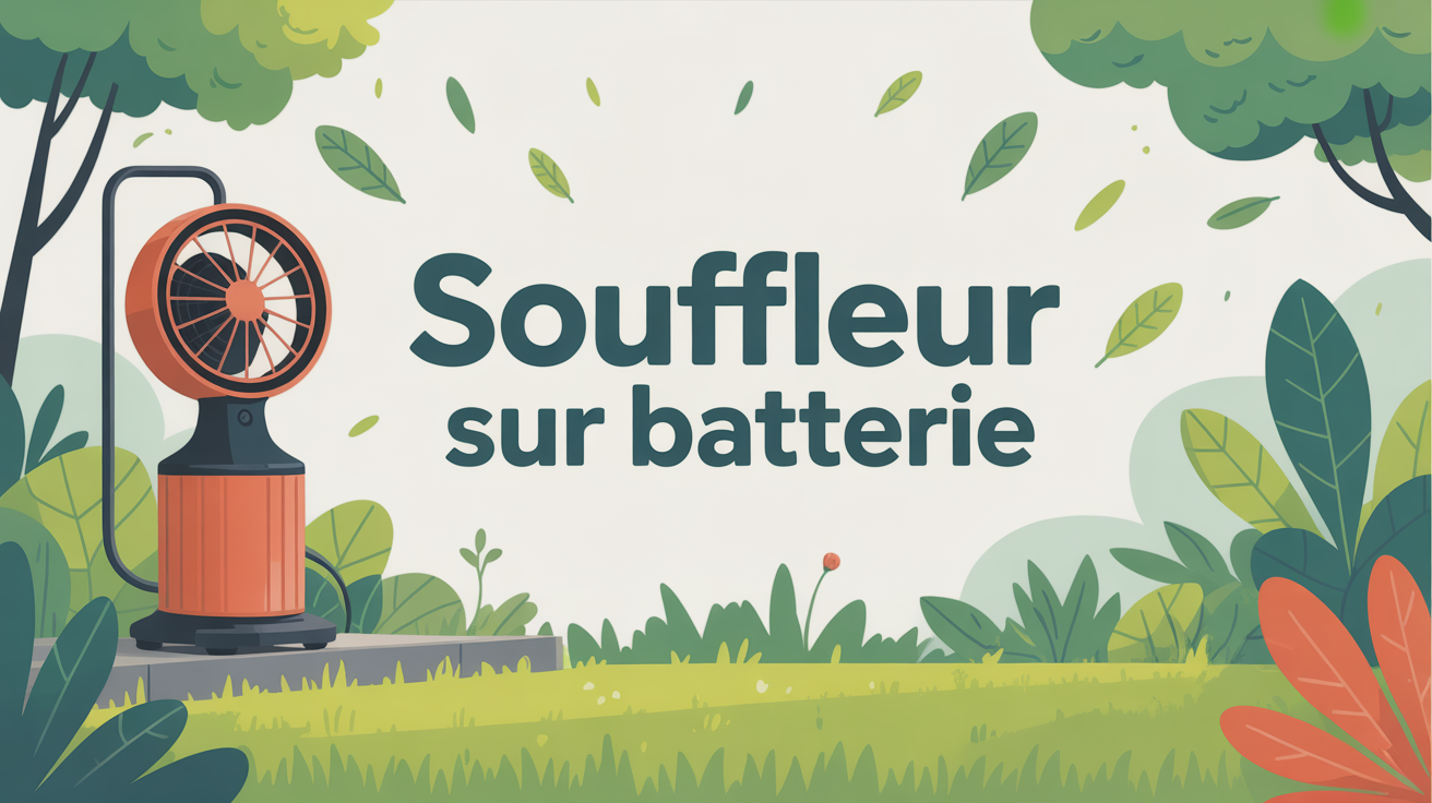 meilleur souffleur sur batterie illustré dans un jardin moderne