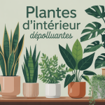 Illustration plantes d'interieur depolluante ambiance naturelle