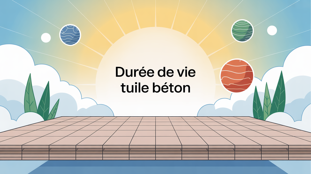 Illustration tuile béton durée de vie sur toiture