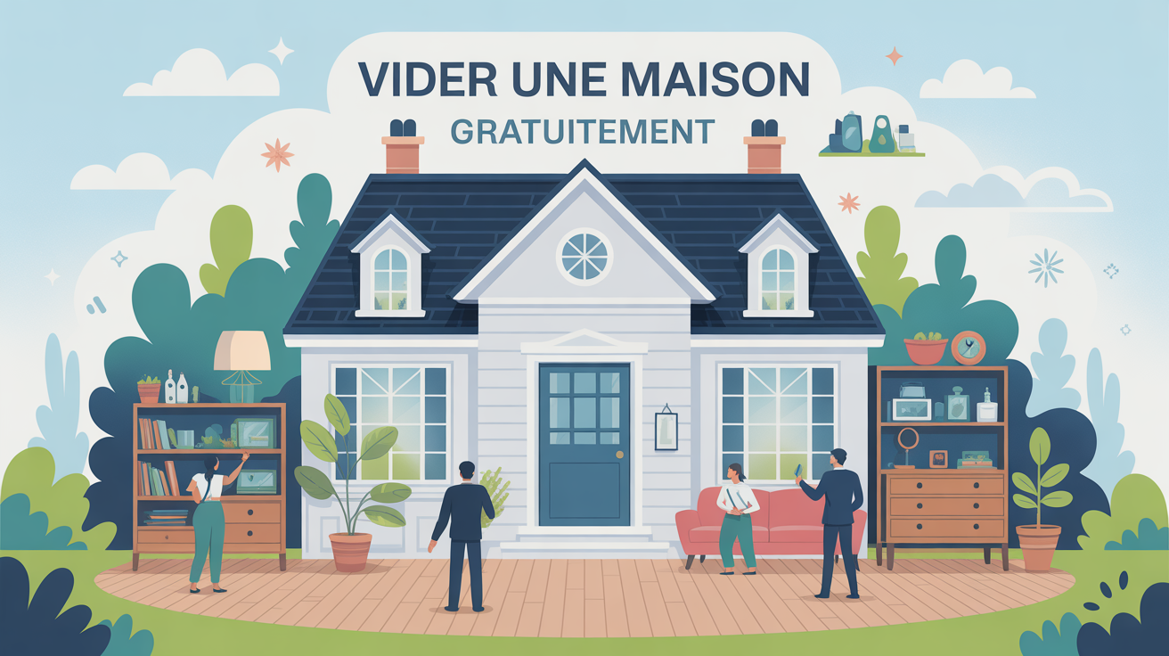 Illustration vider une maison gratuitement, maison, meubles anciens et professionnels