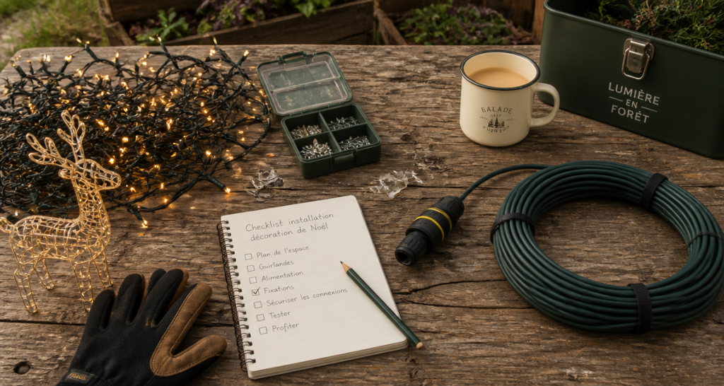 decoration noel exterieur installation securite jardin