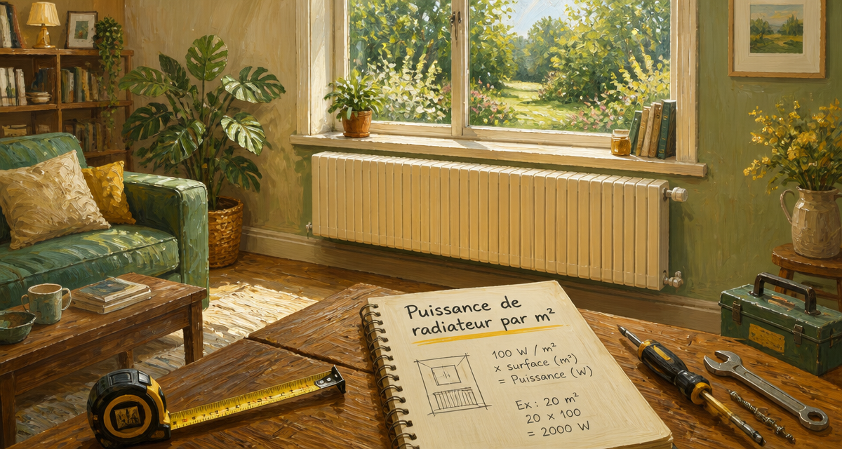 quelle puissance radiateur par m2 sous fenêtre salon