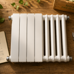 radiateur en acier pour chauffage central moderne sur établi