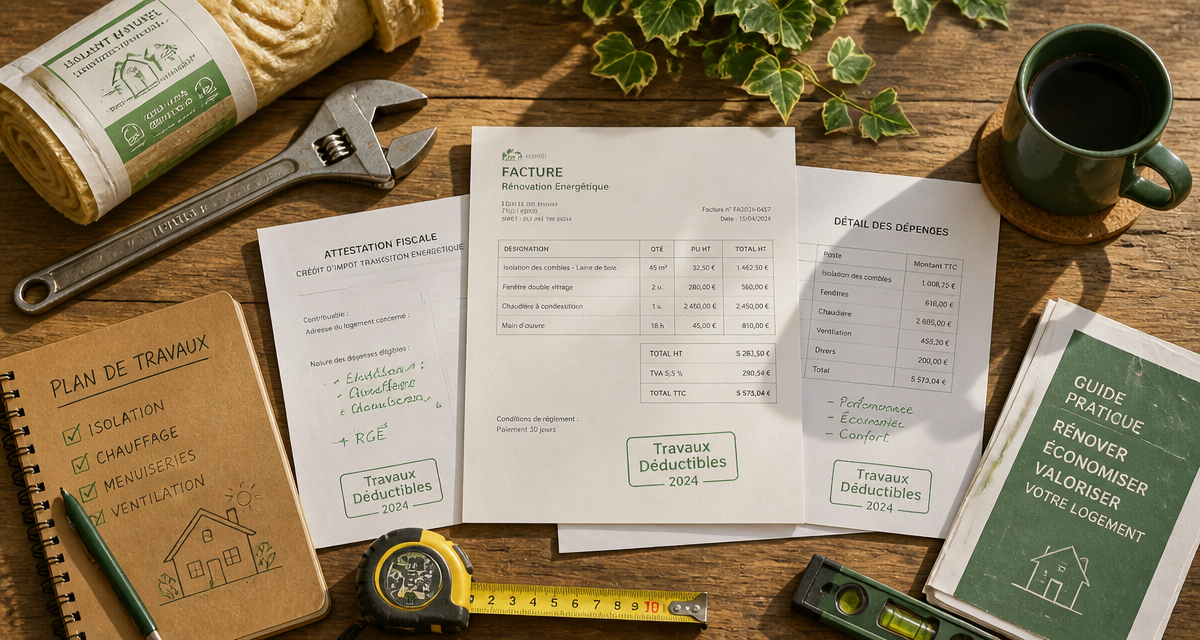 travaux déductibles impôts résidence principale 2024 factures outils