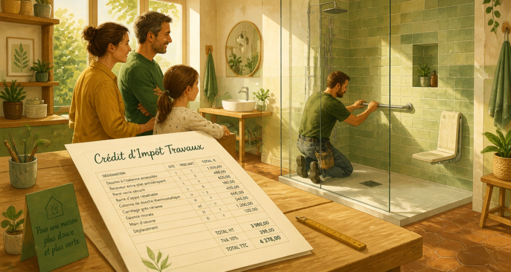 travaux maison impots artisan salle de bain