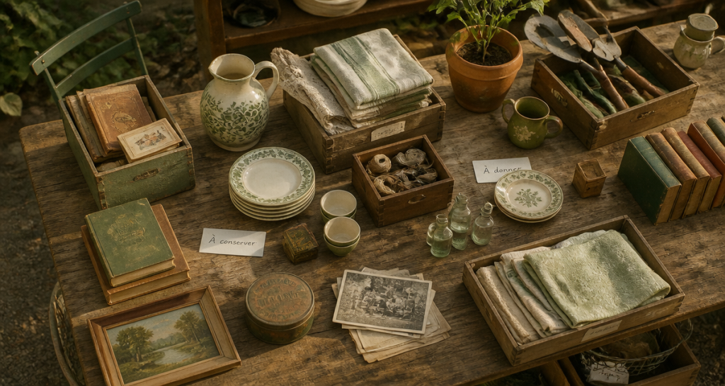 vide maison 01 table objets anciens