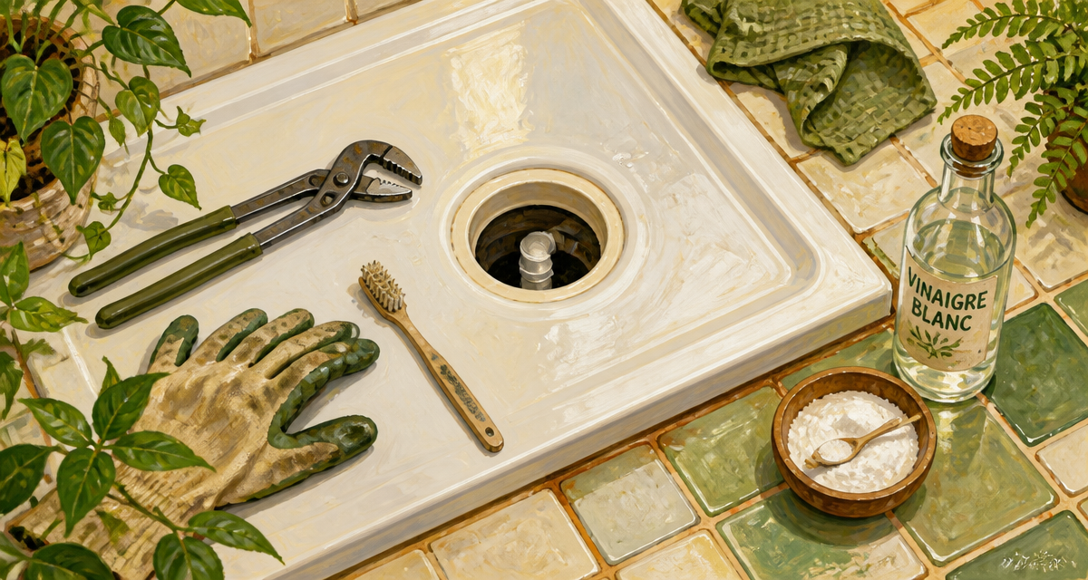 deboucher la douche avec outils et produits naturels