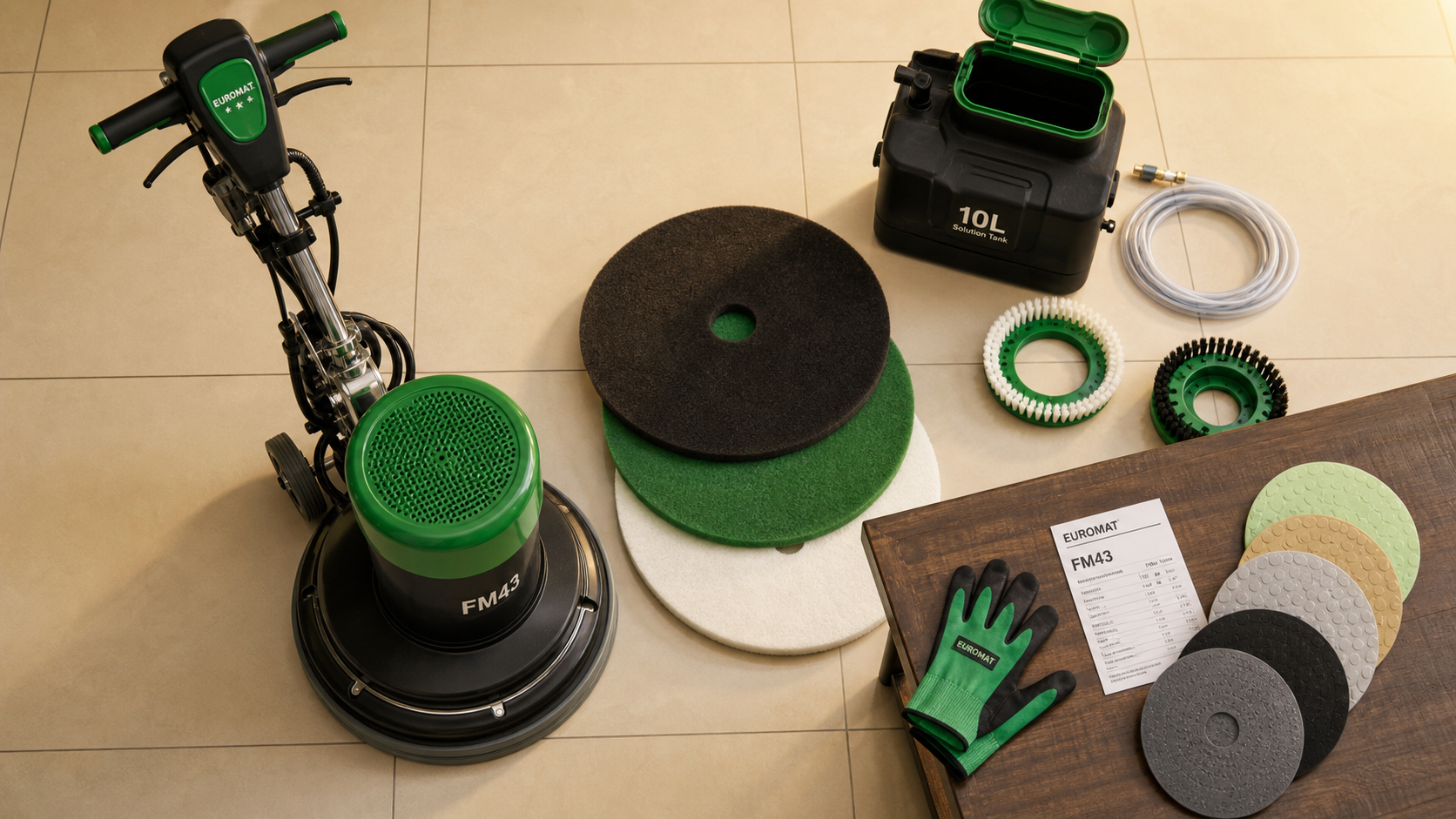 Monobrosse nettoyage professionnelle pour sols, vitesse basse ou haute.