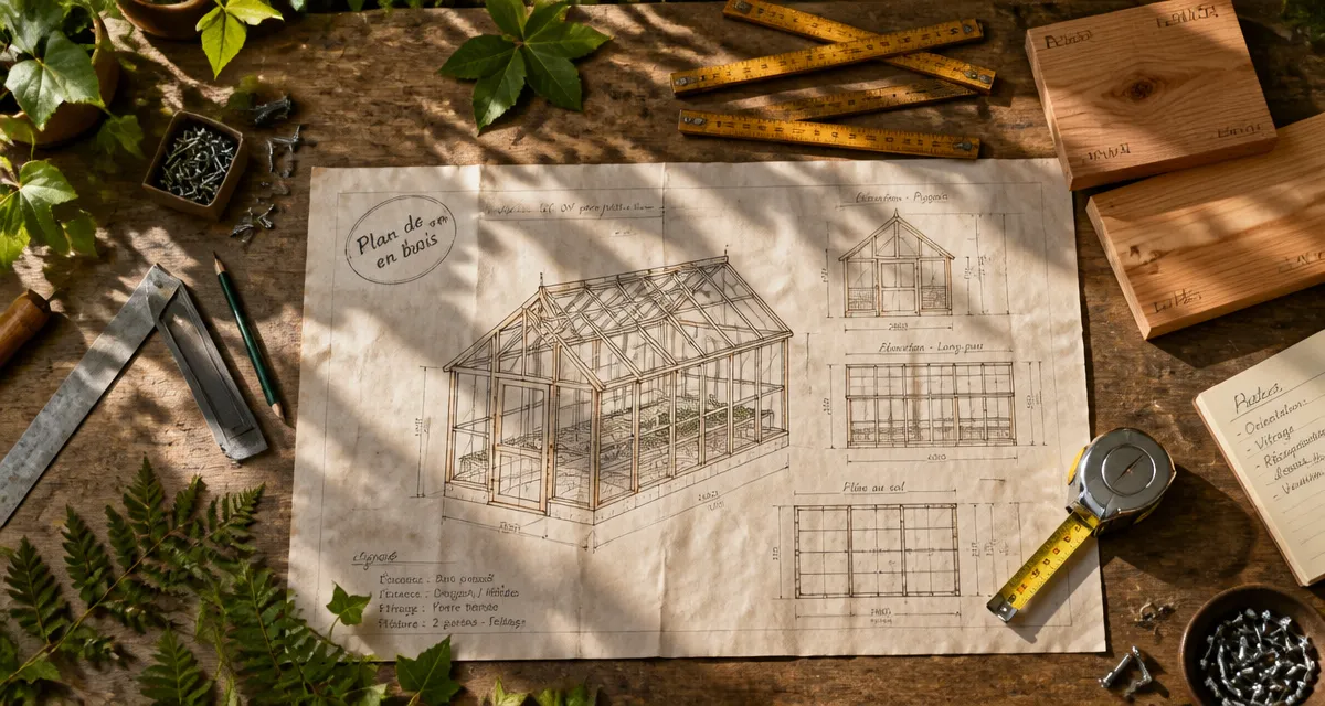 plan serre en bois pdf gratuit sur table atelier avec outils