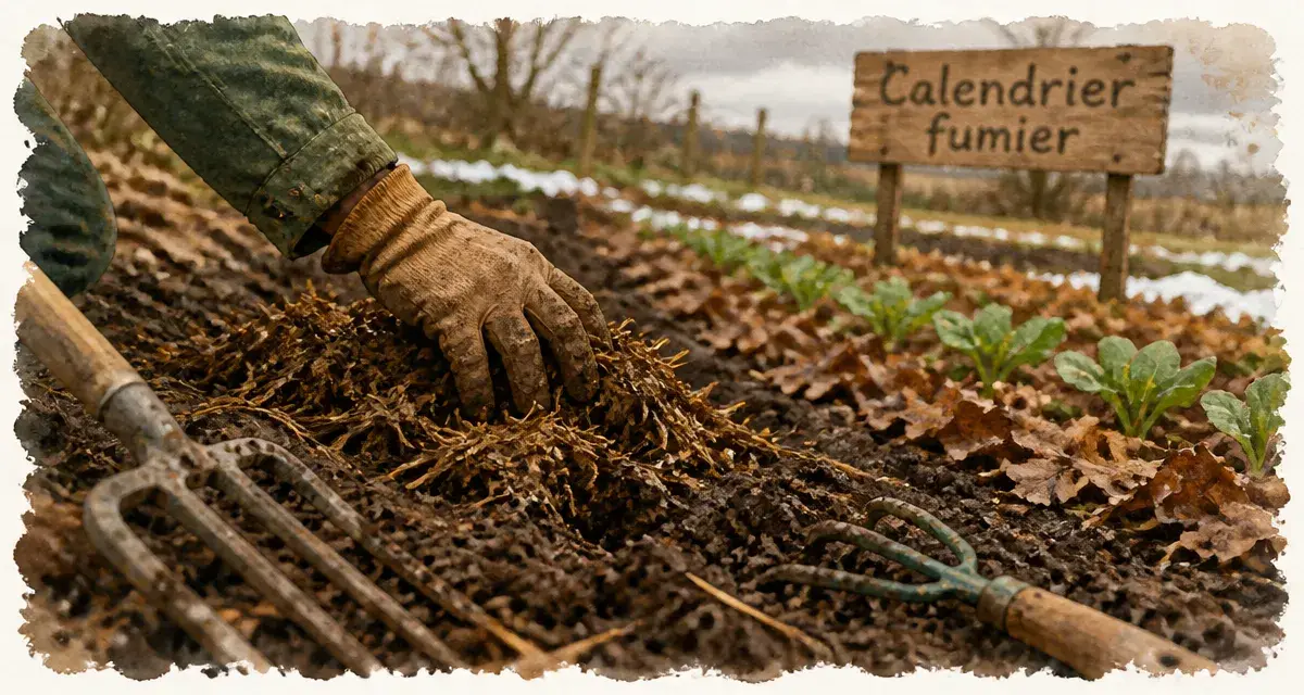 Quand mettre du fumier au jardin : épandage d’automne sur potager