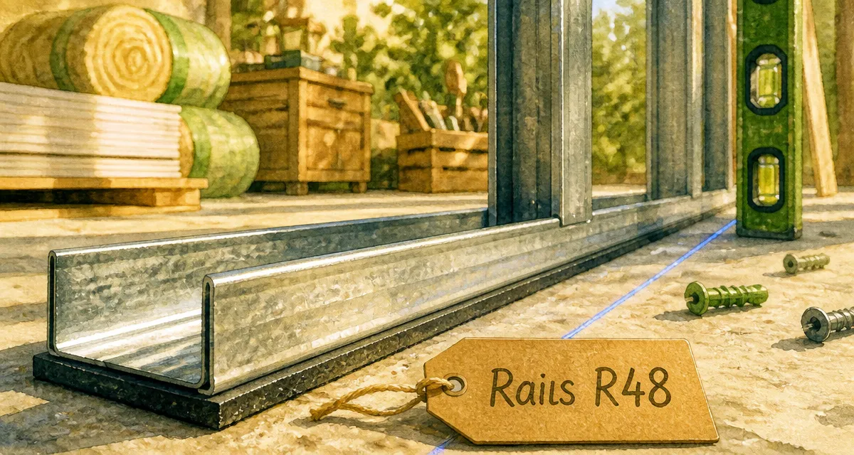 Railles pour placo R48 sur dalle béton