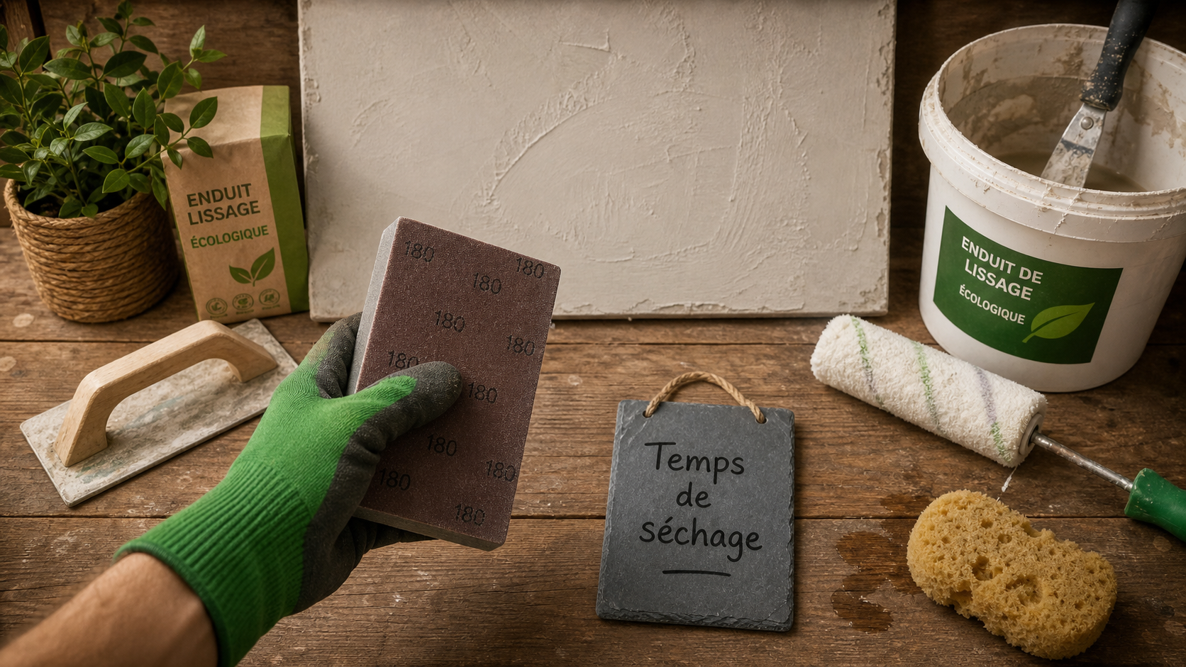 Temps séchage enduit de lissage avant ponçage, 24 heures
