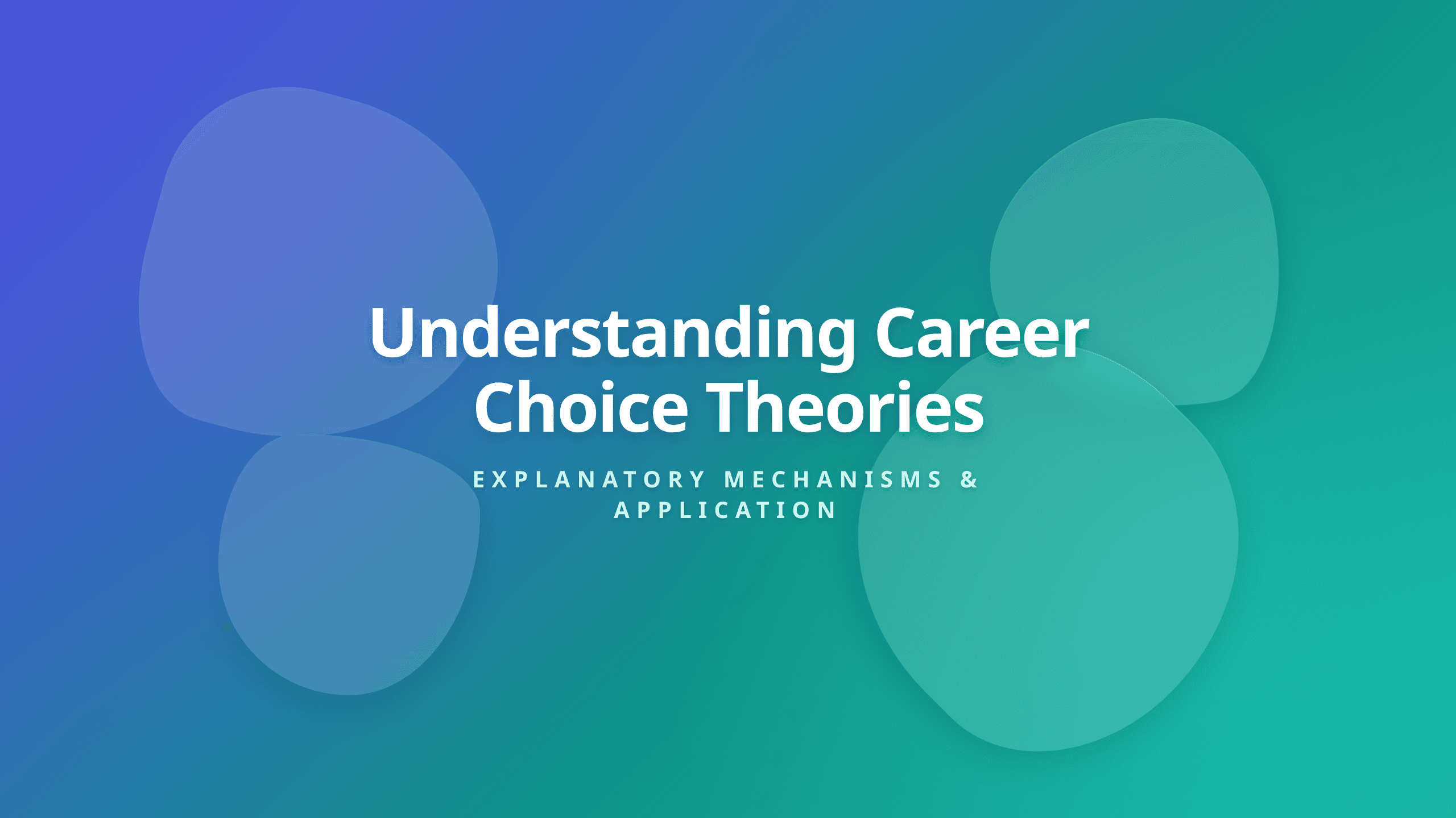 Career development theories cover focusing on traits learning experiences and life span steps