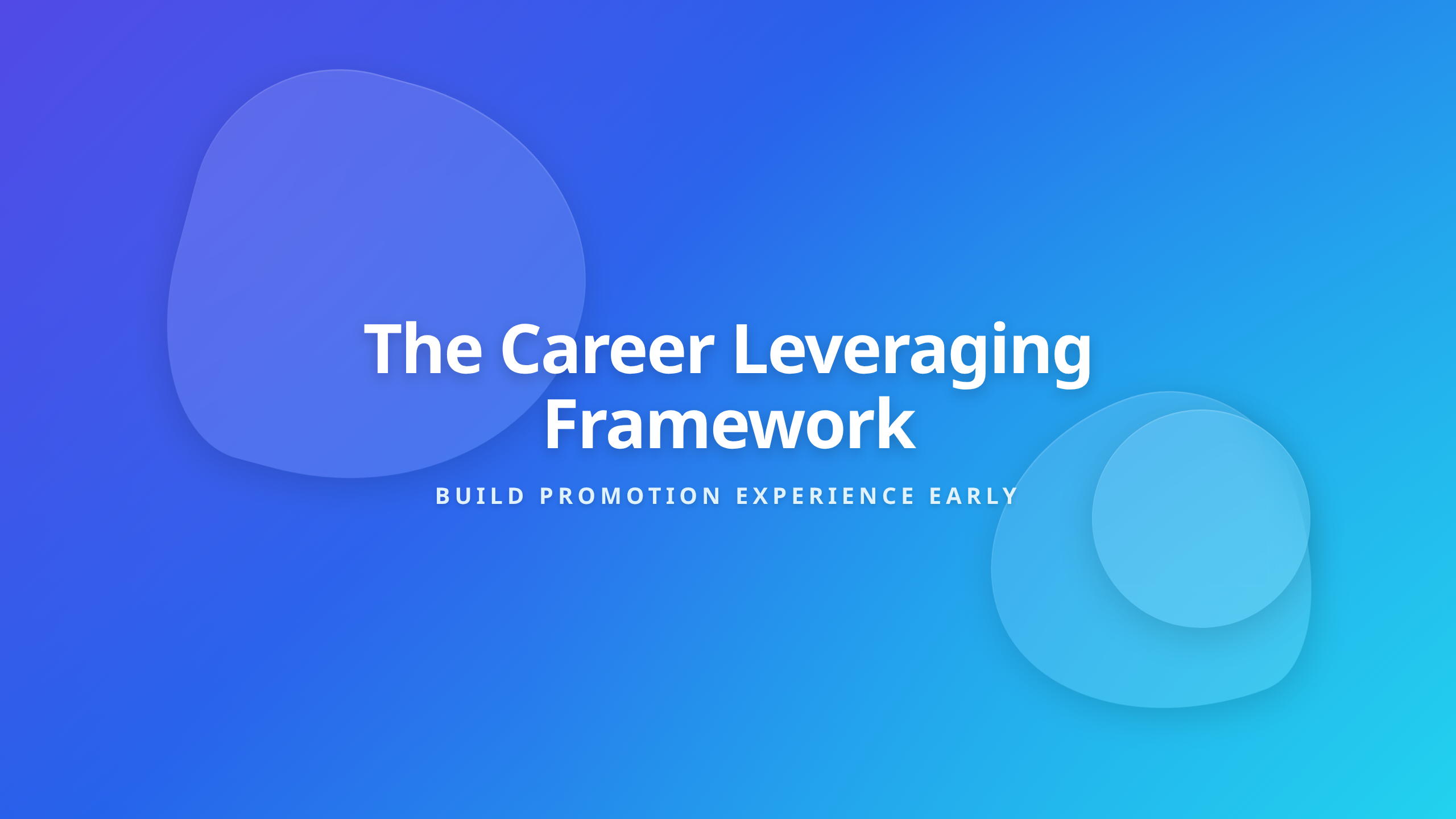 The Career Leveraging Framework for professionals seeking promotion before holding the formal title