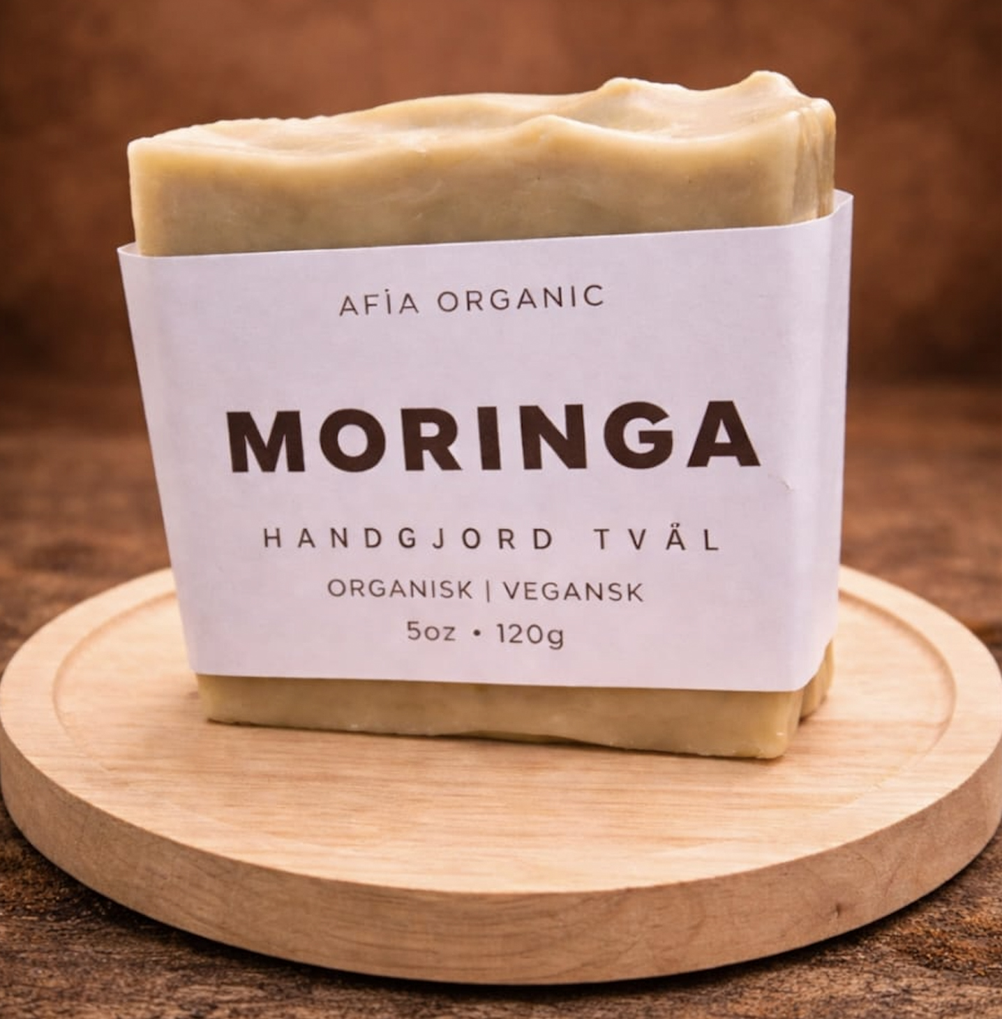 Handgjord tvål Moringa 120g från Afia Organic