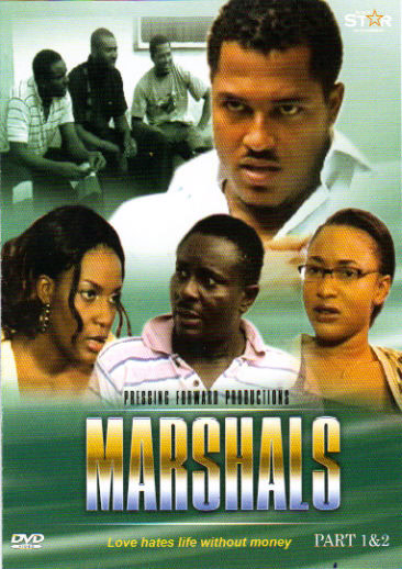 African movie star marshalling scene from the film "Marshals" featuring diverse cast members.