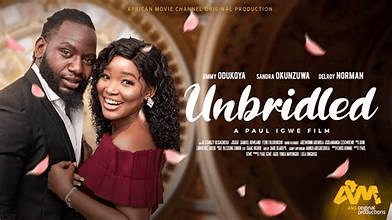 African movie stars celebrating at the premiere of "Unbriddled" in Nigeria.