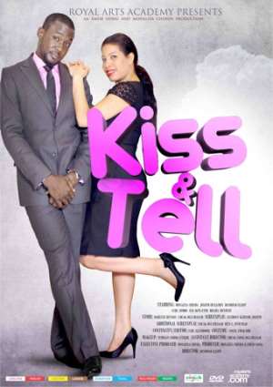 Vibrant promotional poster for the African movie "Kiss & Tell" showcasing the lead cast.