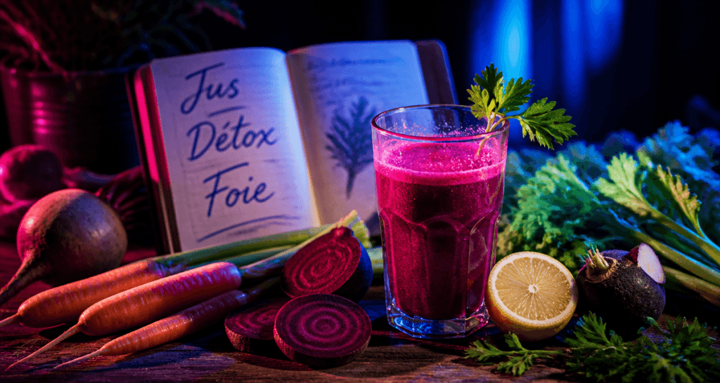 Jus detox pour le foie avec légumes frais