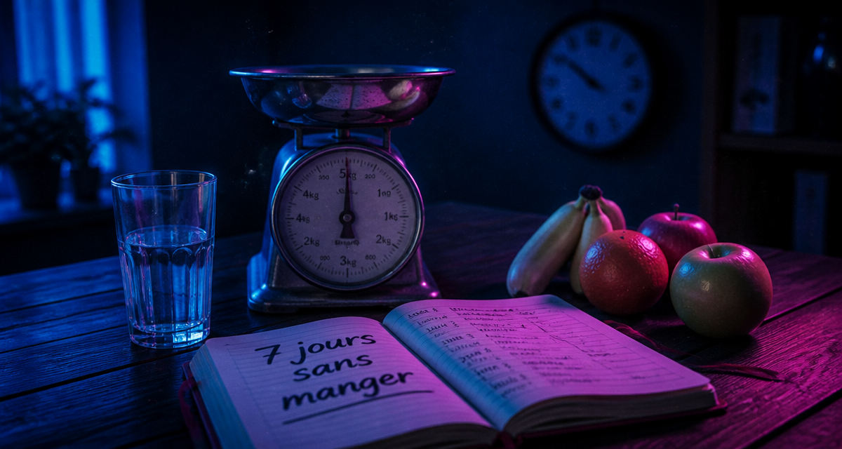 ne pas manger pendant 7 jours combien de kilos perdus balance rétro carnet