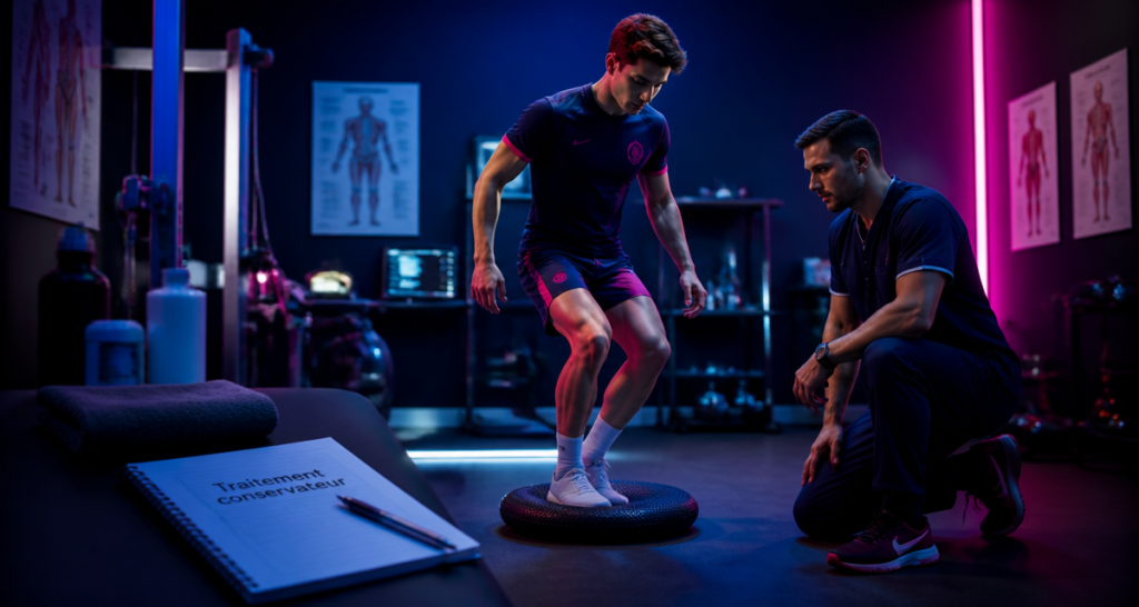 rééducation ménisque non opéré exercice proprioception